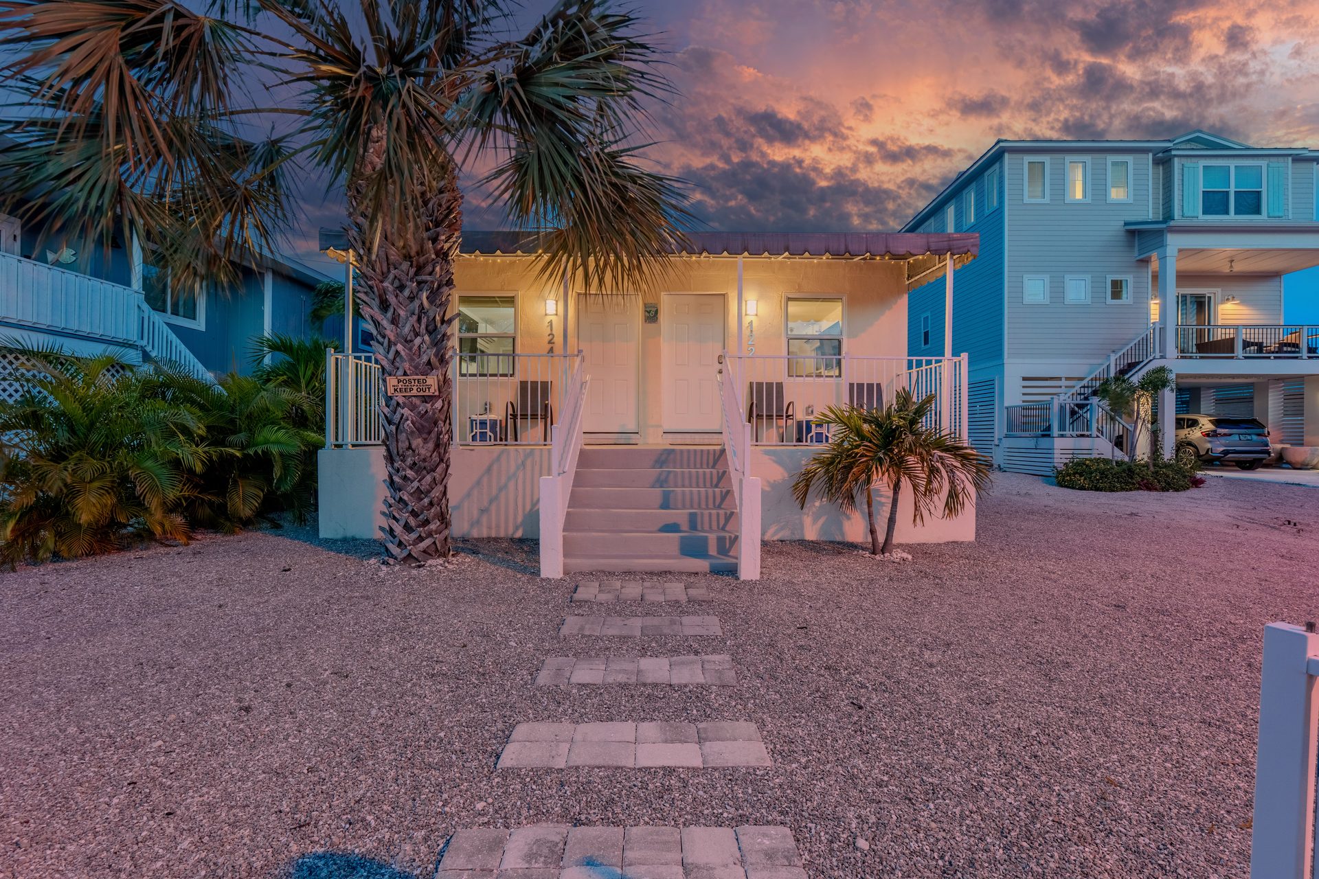 Lucky Charm 1 cottage at twilight